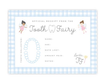 Printable Tooth Fairy Receipt, Tooth Fairy Note Printable, Tooth Fairy ...