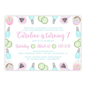 PRINTABLE Spa Birthday Party Invitation | Pamper Party Invite for Girls | Editable Corjl Template | Self-Care Theme | Digital Download