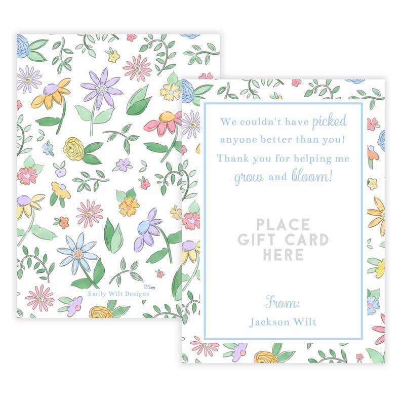 PRINTABLE Teacher Gift Card Holder Template | Back to School Corjl ...