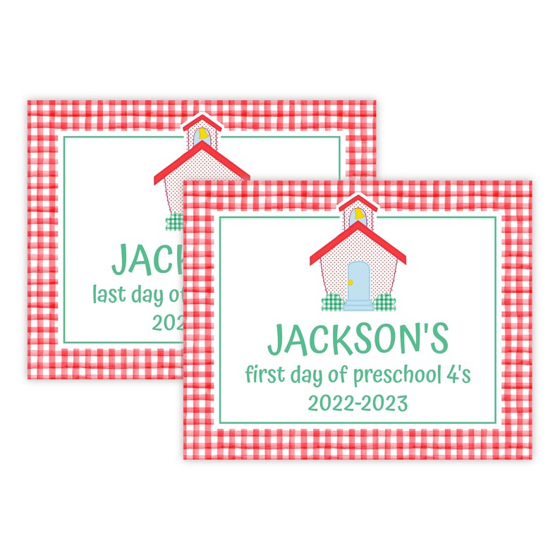 PRINTABLE Back to School Sign | First & Last Day of School | Editable 8x10 Corjl Template | Digital Download for Kids Photo Prop | 201 image 1