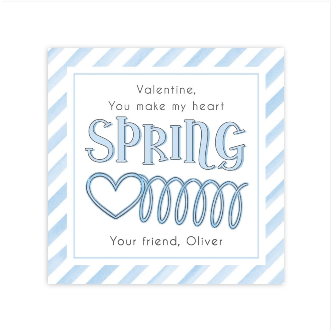 Printable Valentines Day Cards for Kids, Valentine Tags, Slinky ...