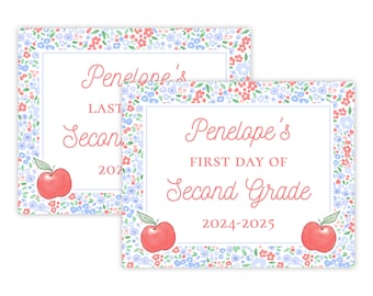 PRINTABLE Back to School Sign | First & Last Day of School | Editable 8x10 Corjl Template | Digital Download for Kids Photo Prop | 201