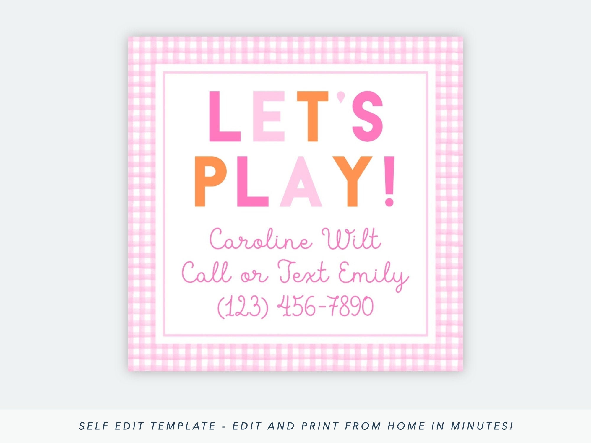 Printable Play Date Cards Kids Calling Cards Calling Cards - Etsy