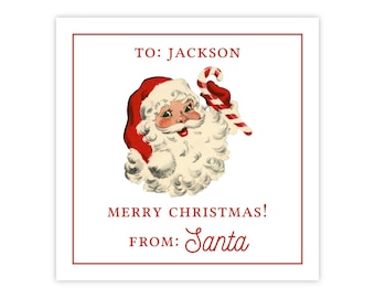 Printable Christmas Gift Tag, From Santa Tag Template, Gift From Santa Tags, Santa Tag, Santa Gift Tags, Watercolor Santa Tag, Santa Label