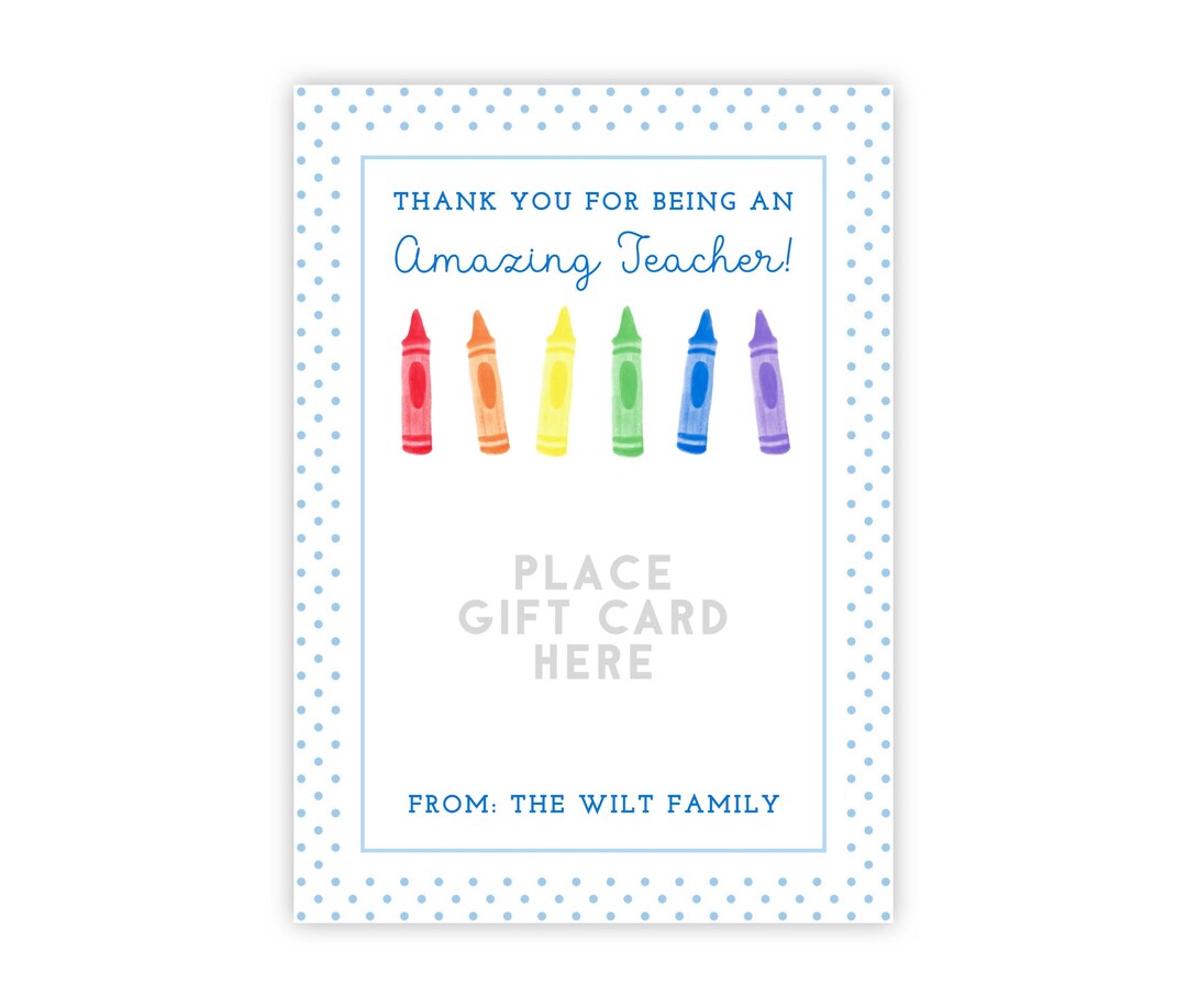 PRINTABLE Teacher Gift Card Holder Template | Back to School Corjl ...