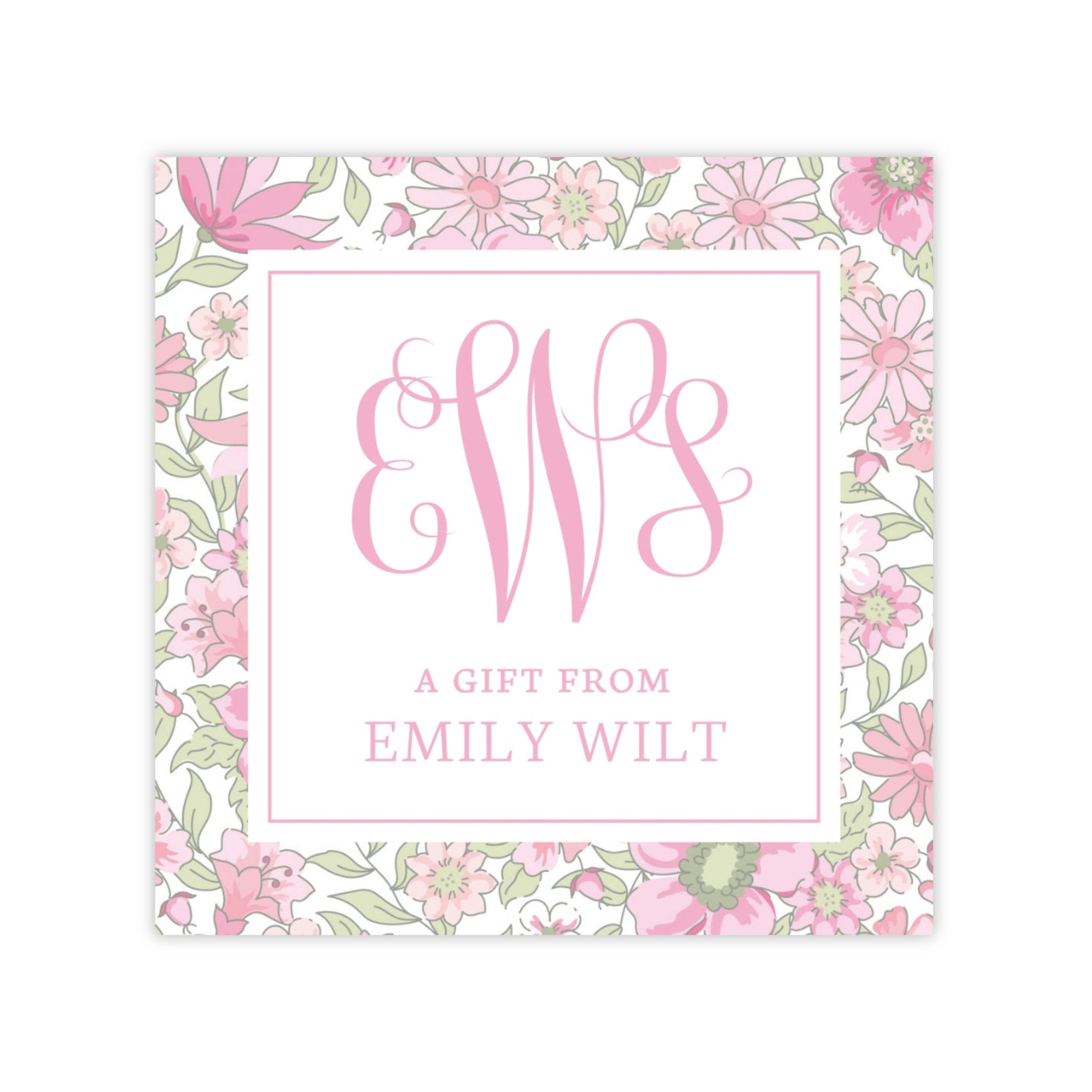 Monogram Tag PRINTABLE Monogram Gift Tag Template | Editable Corjl Gift or Enclosure ...