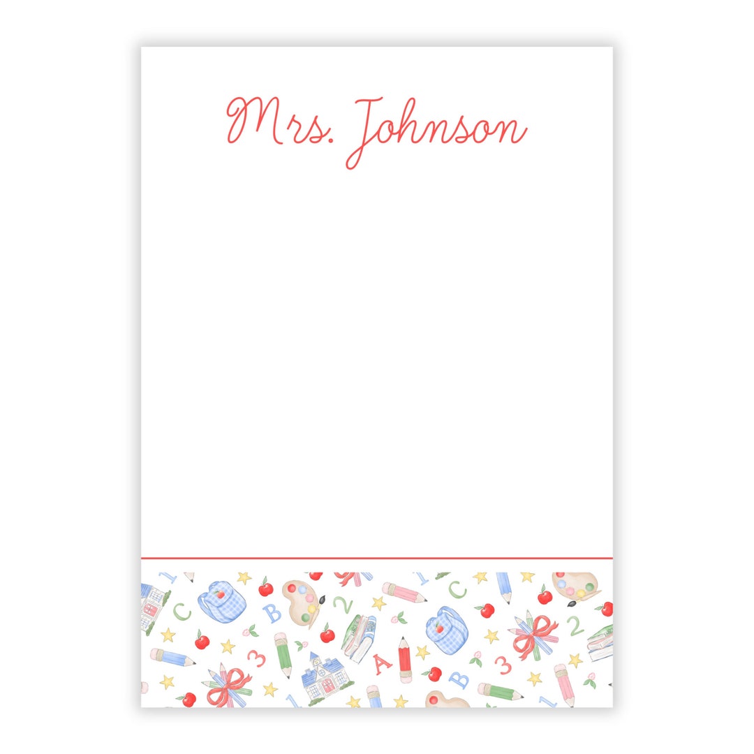 Personalized Teacher Notepad | 50 Sheet Custom Notepad for School or ...