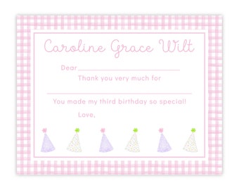 Printable Fill in the Blank Thank You Cards for Kids, Printable Thank You Cards for Girls, Girl Thank You Notes, Birthday Thank You Cards