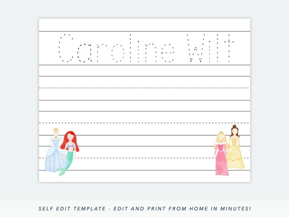 printable name tracing worksheet name tracing sheet learn to etsy