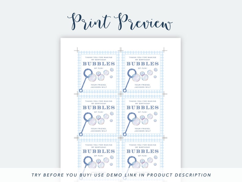 Printable Bubble Party Favor Tags Bubble Gift Tag Bubble | Etsy
