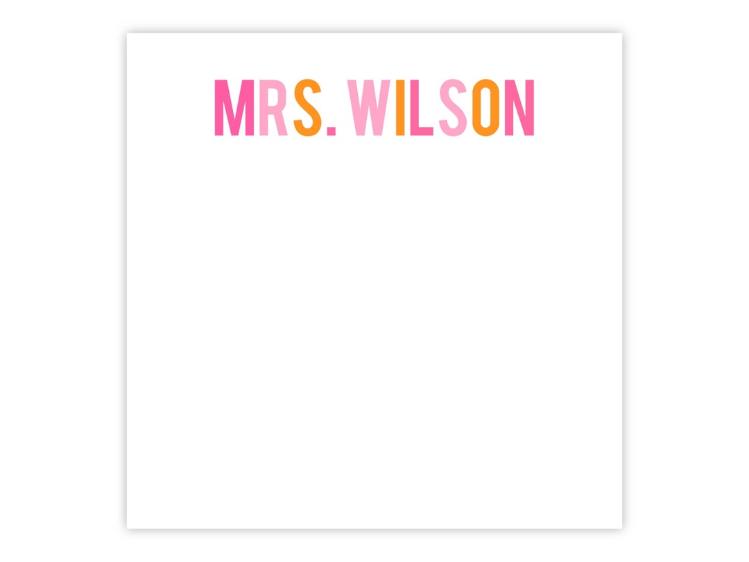 Personalized Teacher Notepad – 50 Sheet Custom Tear-off Pad With Name ...