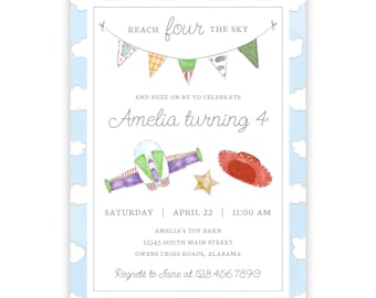 PRINTABLE Toy Friends Birthday Invitation | Cowboy Toy Party Theme | Editable Corjl Template | Girl Toy Birthday Invite | 125