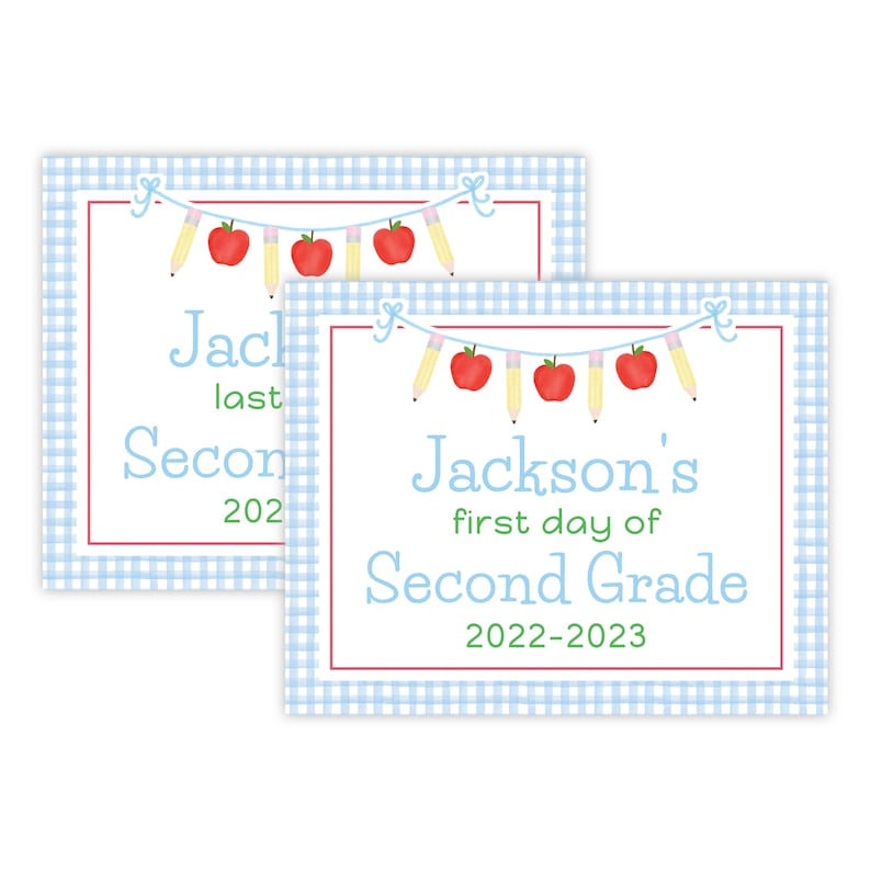 PRINTABLE Back to School Sign | First & Last Day of School | Editable 8x10 Corjl Template | Digital Download for Kids Photo Prop | 201 image 1