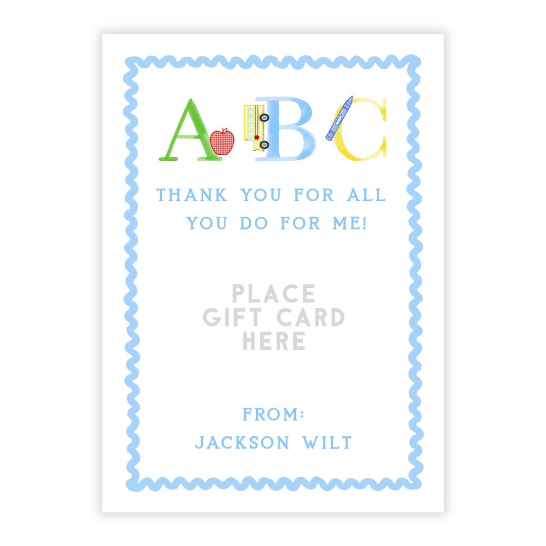 PRINTABLE Teacher Gift Card Holder Template | Back to School Corjl ...