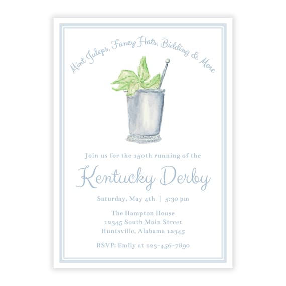 PRINTABLE Mint Julep Derby Invitation Template by Emily Wilt Designs