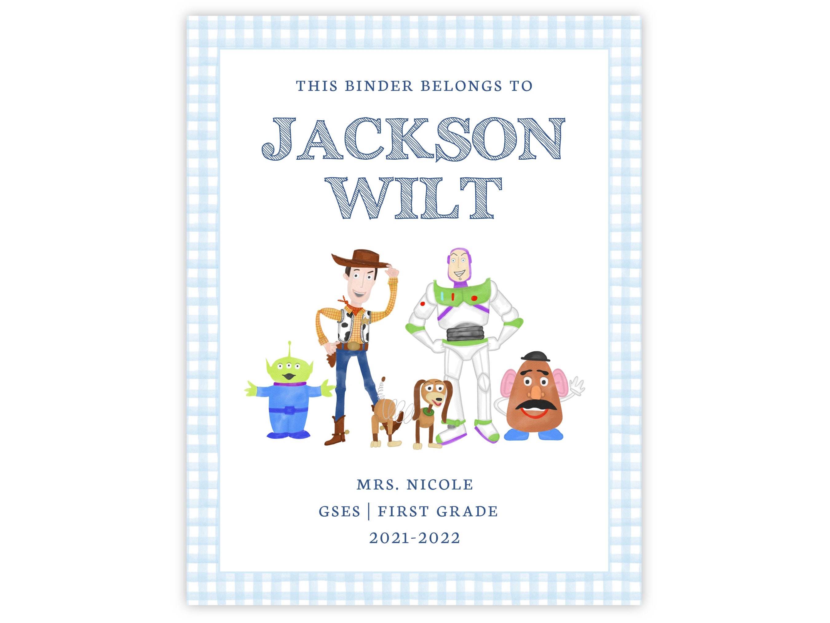 Printable Binder Cover Kindergarten Binder Cover Kids Binder - Etsy