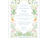 PRINTABLE Spring Baby Shower Invitation Template | Floral Baby Shower Invites | Garden Shower Invitation | Printing Upgrade Available