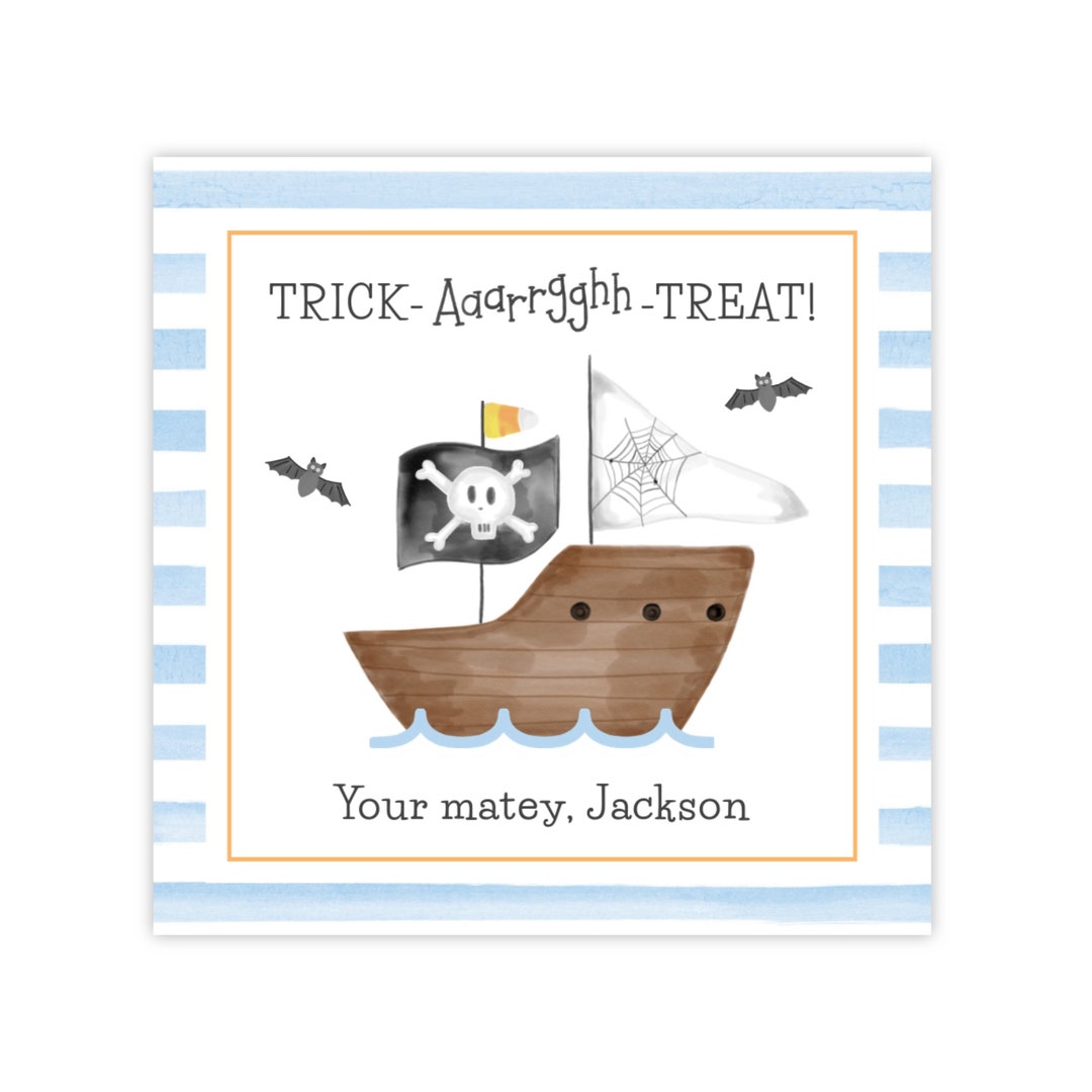 Printable Halloween Tag Pirate Self Edit Template - Etsy