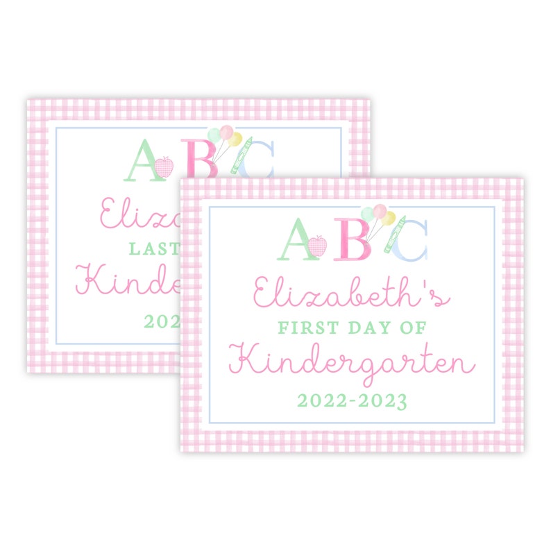 PRINTABLE Back to School Sign | First & Last Day of School | Editable 8x10 Corjl Template | Digital Download for Kids Photo Prop | 201 image 1