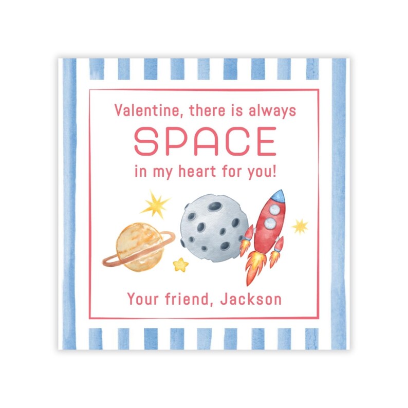 Printable Valentines Day Cards for Kids, Outer Space Valentine Tags ...