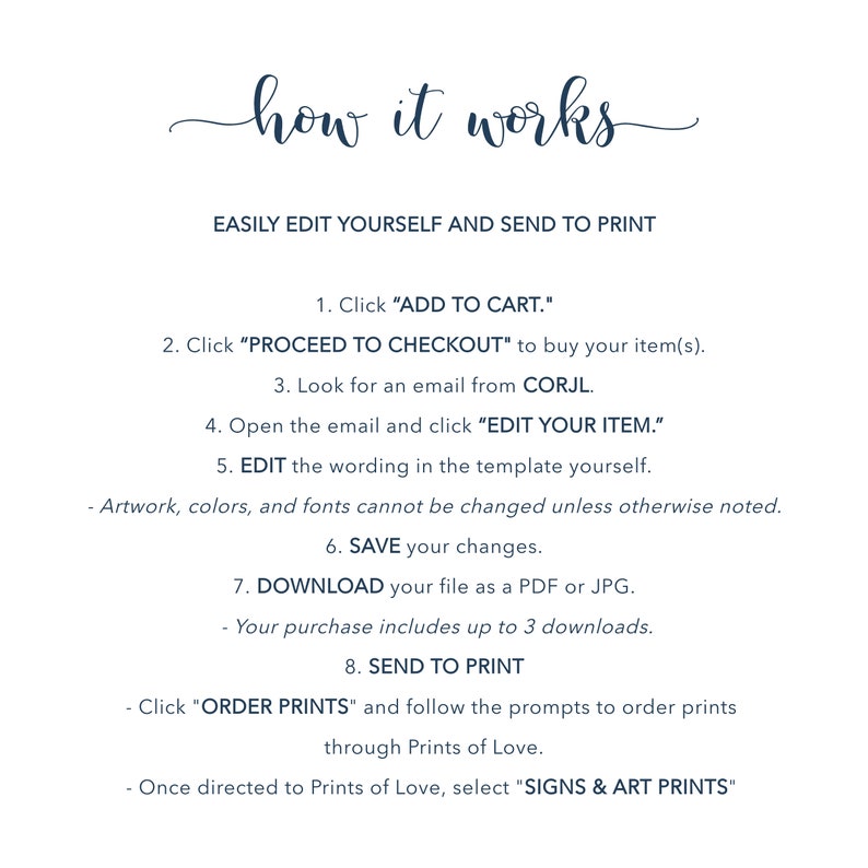 a printable instructions for how to print
