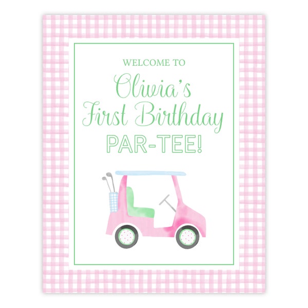 16x20 Printable Golf Birthday Sign, Pink Golf Birthday Party, Golf Party Sign, Golf First Birthday, Golf Party Decor, Girl Golf Birthday