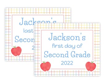 PRINTABLE Back to School Sign | First & Last Day of School | Editable 8x10 Corjl Template | Digital Download for Kids Photo Prop | 201