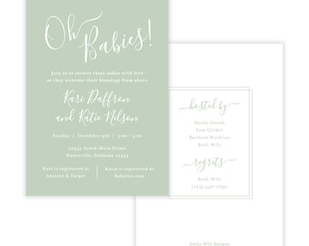 PRINTABLE Baby Shower Invitation Template by Emily Wilt Designs