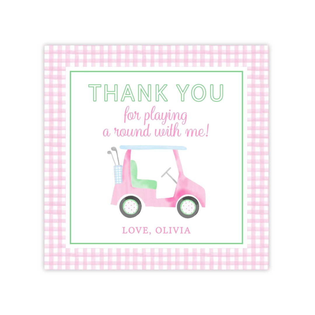 Printable Golf Party Favor Tags, Girl Golf Birthday Party Favors, Golf