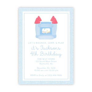 Printable Bounce House Birthday Invitation, Bounce House Party Invitation, Bounce House Invitation, Boy Bounce House Birthday Party