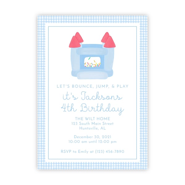 Printable Bounce House Birthday Invitation, Bounce House Party Invitation, Bounce House Invitation, Boy Bounce House Birthday Party