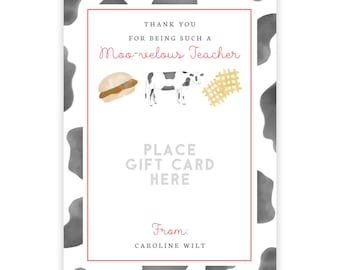 PRINTABLE Teacher Gift Card Holder Template | Back to School Corjl Design | First Day of School Teacher Gift | Fast Food Card Holder | 200