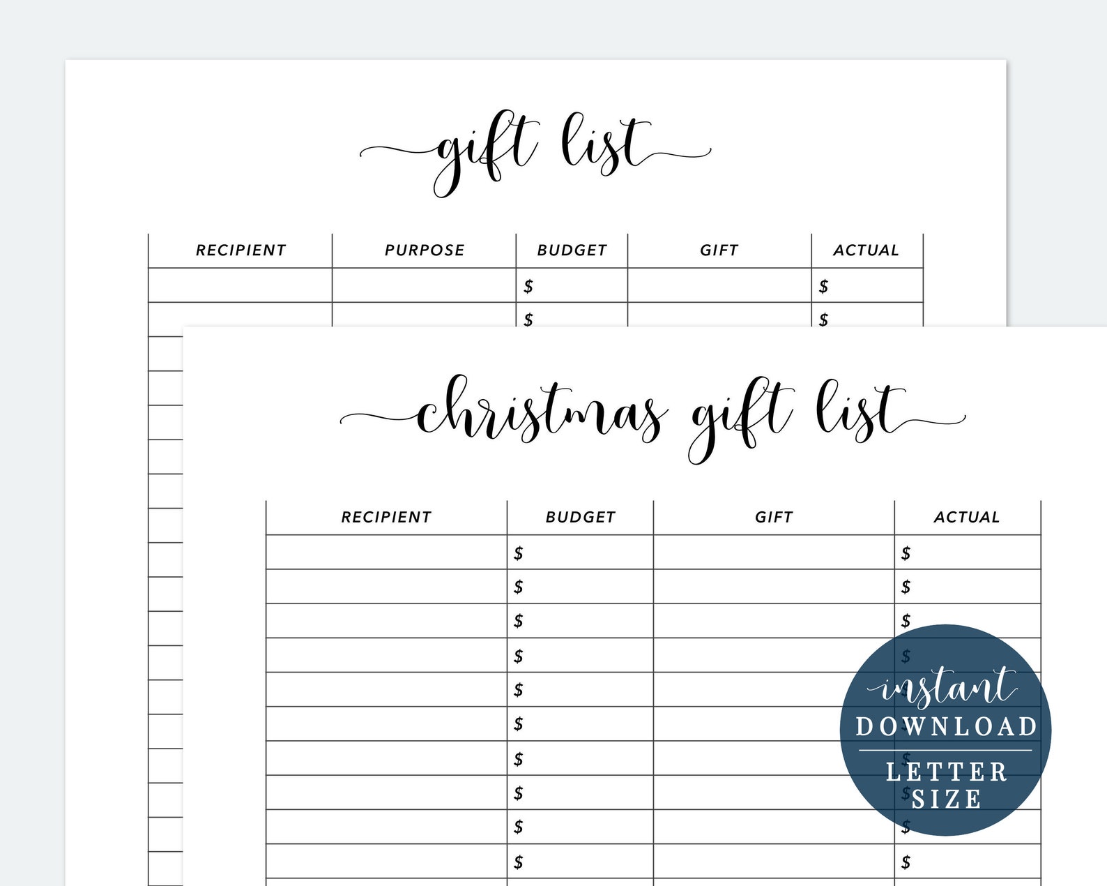 Printable Christmas Gift Tracker Printable Gift List Tracker | Etsy