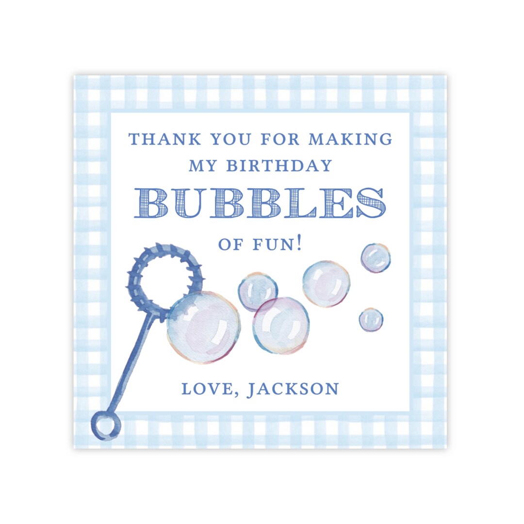 Printable Bubble Party Favor Tags, Bubble Gift Tag, Bubble Tags, Bubble