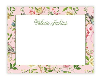 Printable Stationery for Women, Personalized Note Cards, Teacher Valentine's Day Gift, Mother's Day Gift, Custom Chinoiserie Note Cards