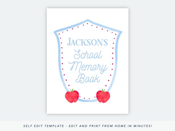 Printable School Memory Book Cover Page School Memory Box | Etsy