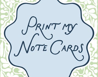 Note Card Printing Service | Add-On for Emily Wilt Designs Templates | Printed Notecards with Envelopes | Includes Editing by Emily