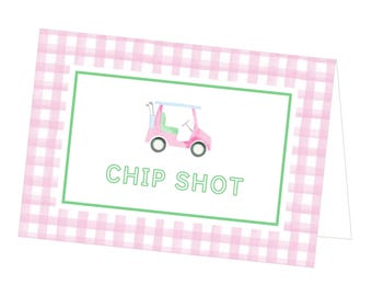 PRINTABLE Golf Food Tent Cards | Pink Gingham Golf Birthday Decor | Editable Corjl Template | Hole in One First Birthday Par-Tee Labels 102