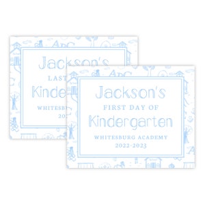 PRINTABLE Back to School Sign | First & Last Day of School | Editable 8x10 Corjl Template | Digital Download for Kids Photo Prop | 201 image 1