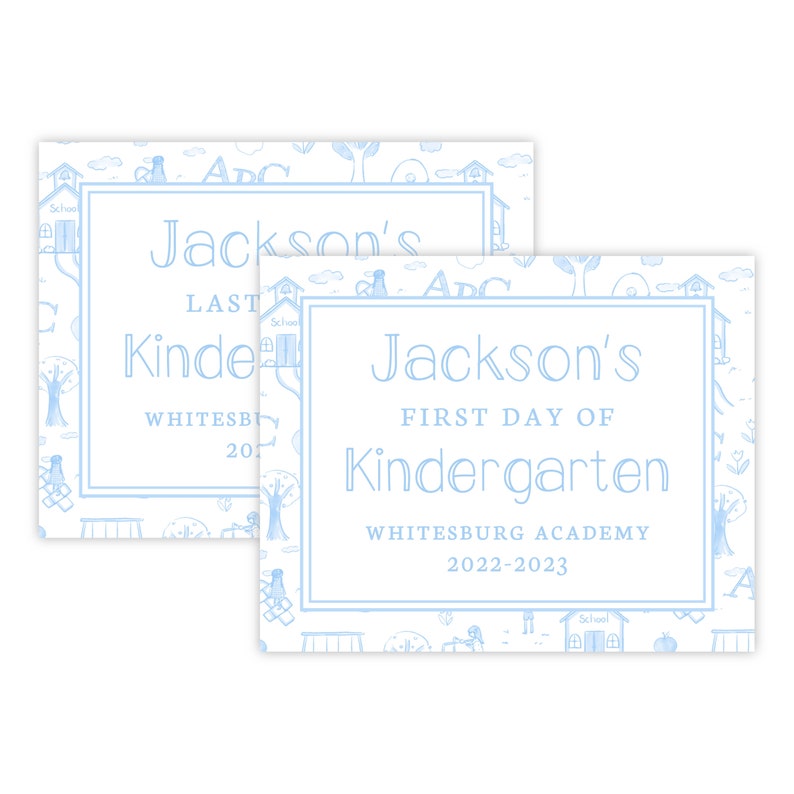 PRINTABLE Back to School Sign | First & Last Day of School | Editable 8x10 Corjl Template | Digital Download for Kids Photo Prop | 201 image 1