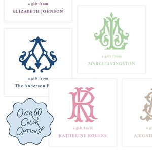 PRINTABLE Gift Tag Template | Custom Self-Edit Corjl Tag | Personalized Monogram Tag for Women | Chic Monogram | Multiple Color Options