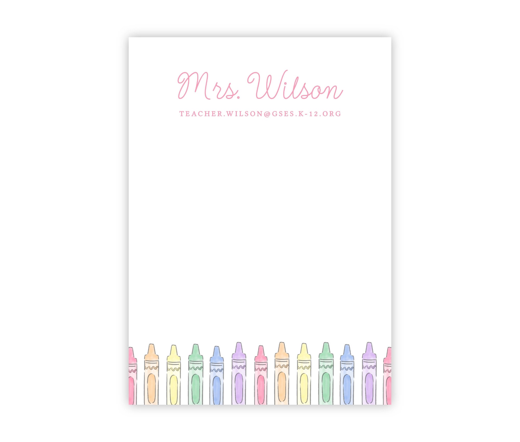 Personalized Teacher Notepad – 50 Sheet Custom Tear-off Pad With Name ...