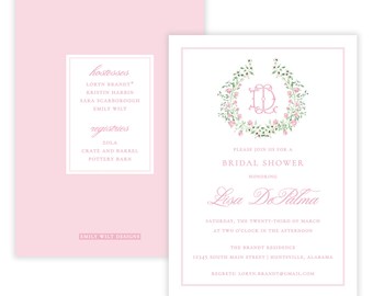 PRINTABLE Bridal Shower Invitation | Pink Floral Wedding Shower Invites | Self-edit Corjl Template | Printing Upgrade Available