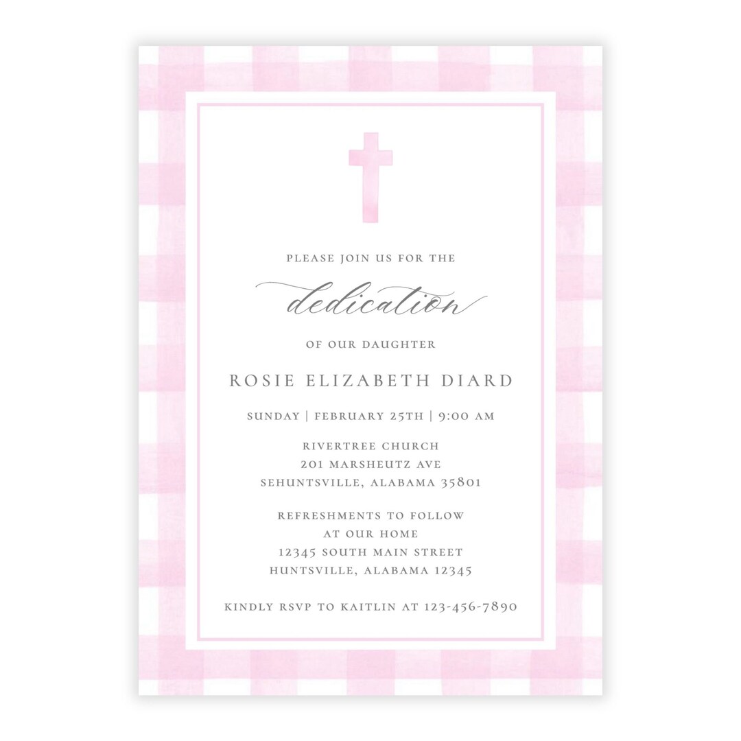 Printable Baby Girl Baptism Invitation, Digital Baptism Invitation ...