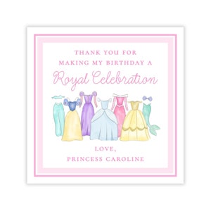 PRINTABLE Gift Tag Template | Editable Favor Tags to Match Princess Party Invitation | Corjl Template | Personalized Party Tags | 111