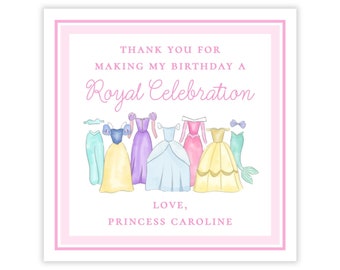 Printable Princess Birthday Party Favor Tags, Princess Party Favor Tags, Princess Gift Tag Template, Watercolor Princess Party Supplies