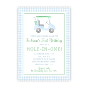 PRINTABLE Golf First Birthday Invite | Par-Tee Birthday Invitation | 1st Birthday Boy | Editable Corjl Template | Instant Download 101