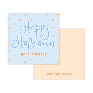 PRINTABLE Halloween Favor Tags, Blue Happy Halloween Gift Tags for Boys, Classroom Treat Bag Labels, Kids Party Corjl | 501 image 2