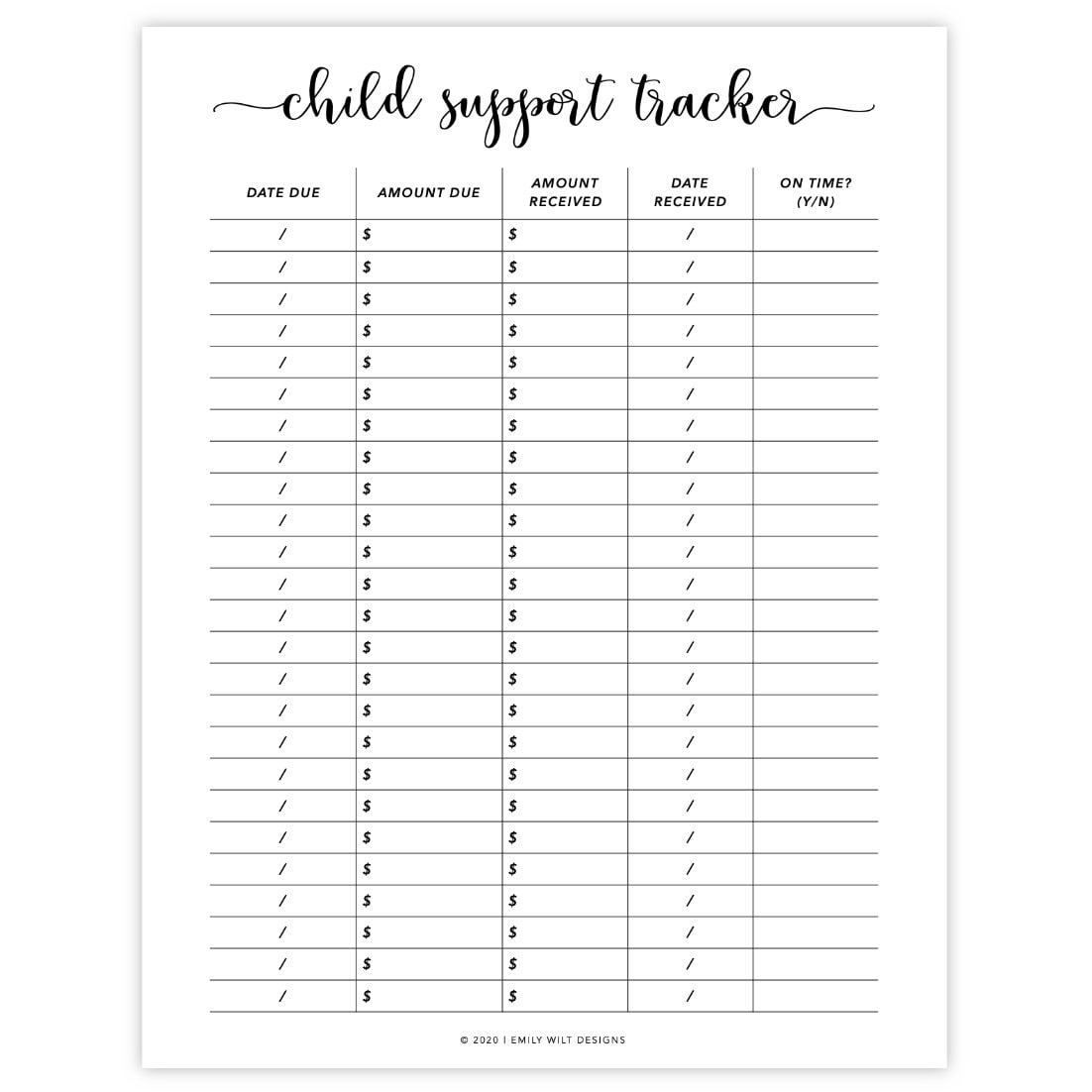 Child support 2024 payment information