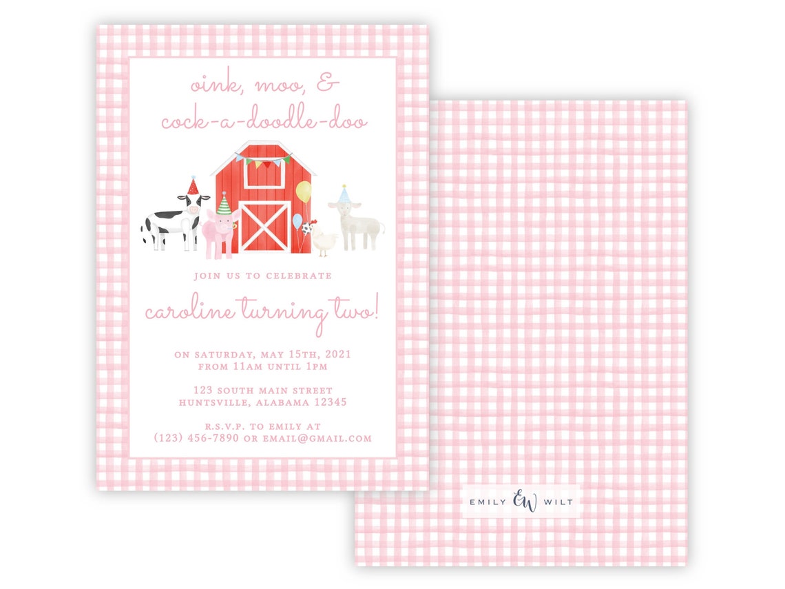 Printable Farm Birthday Invitation Farm Birthday Party - Etsy